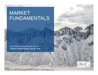MARKET
FUNDAMENTALS
AMG Advanced Metallurgical Group N.V.
Lithium Project Update July 20, 2016
9
 