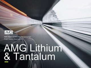 AMG Lithium
& Tantalum
AMG Advanced Metallurgical Group N.V.
Project Update December 2017
 