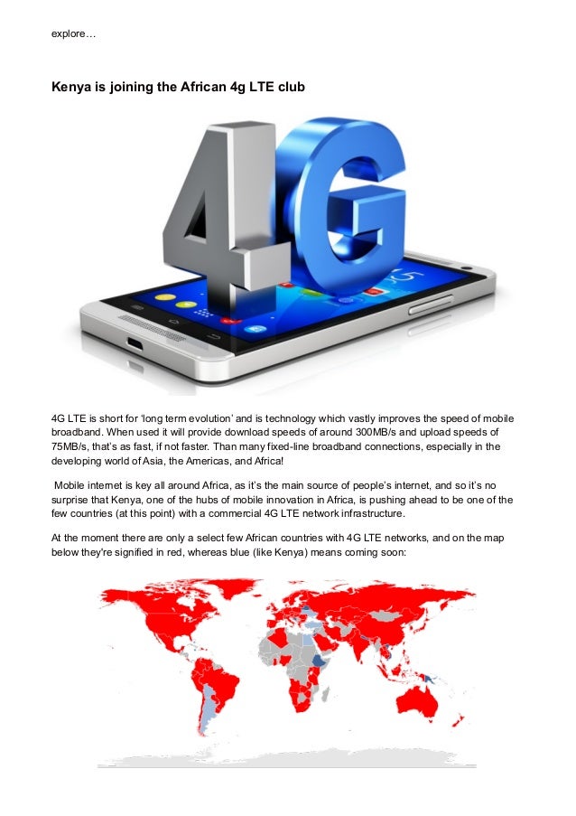 Kenyan mobile industry news New African 4G LTE networks on the way