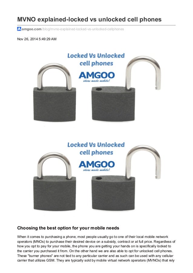 Mvno explainedlocked vs unlocked cell phones
