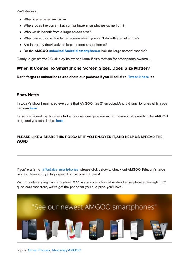 amgoo podcast 5 does size matter for smartphone screen sizes do size matters