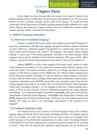 AMHARIC TEXT TO SPEECH SYNTHESIS FOR SYSTEM DEVELOPMENT | PDF