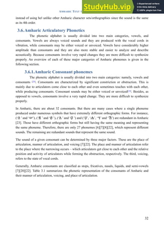 AMHARIC TEXT TO SPEECH SYNTHESIS FOR SYSTEM DEVELOPMENT | PDF