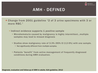 Asymptomatic Microscopic Hemature : 2012 AUA Guidelines | PPT