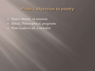 Ploto’s objection to poetry ,[object Object]