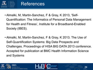 Panel at AMIA 2013 Conference on big data - The Exposome and the quantified self fjms
