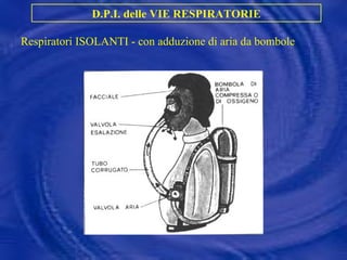 Respiratori ISOLANTI - con adduzione di aria da bombole D.P.I. delle VIE RESPIRATORIE 
