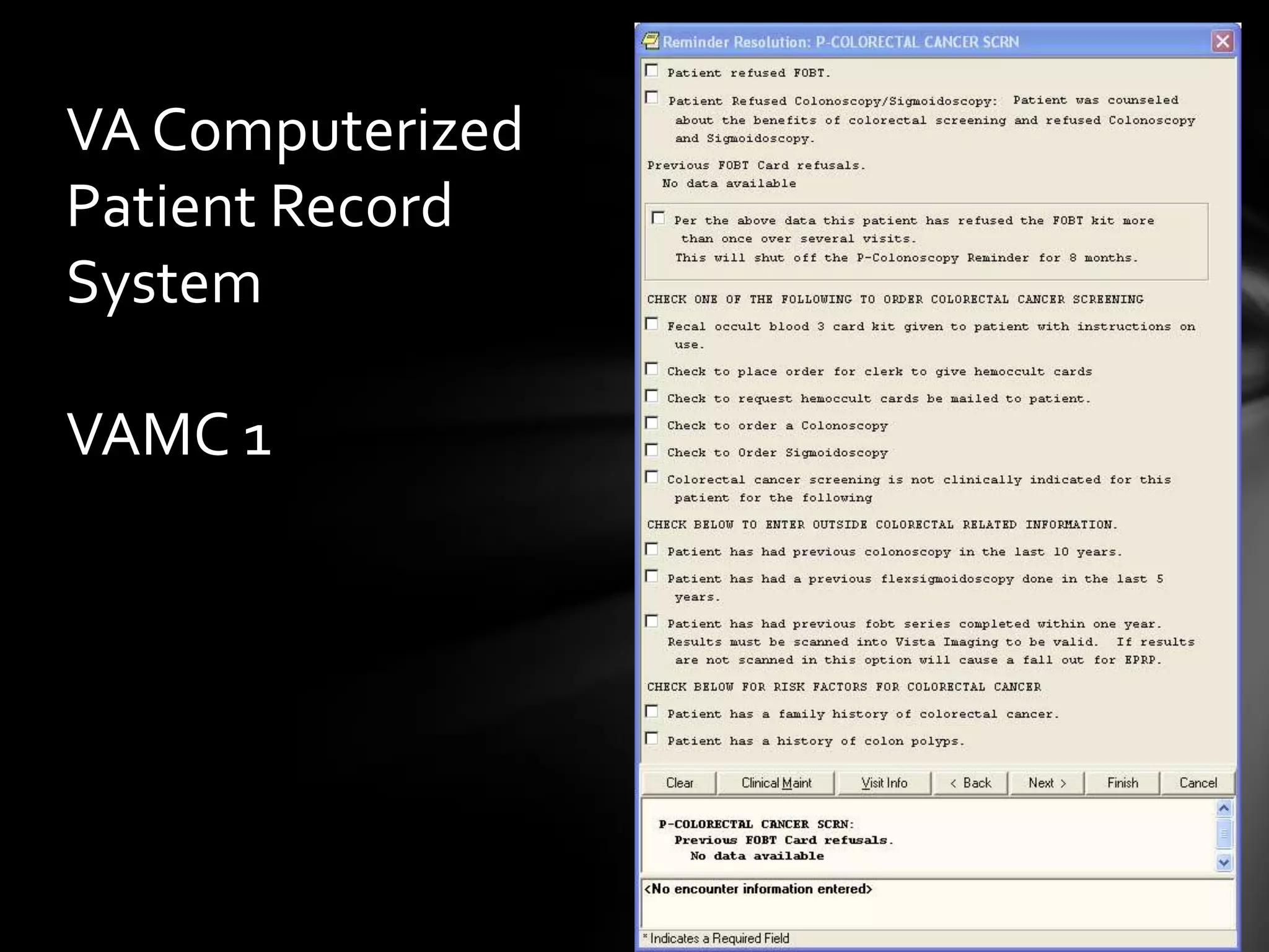 VA Computerized
Patient Record
System

VAMC 1
 