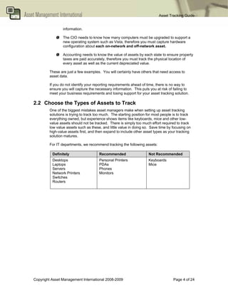 AMI Asset Tracking Guide | PDF