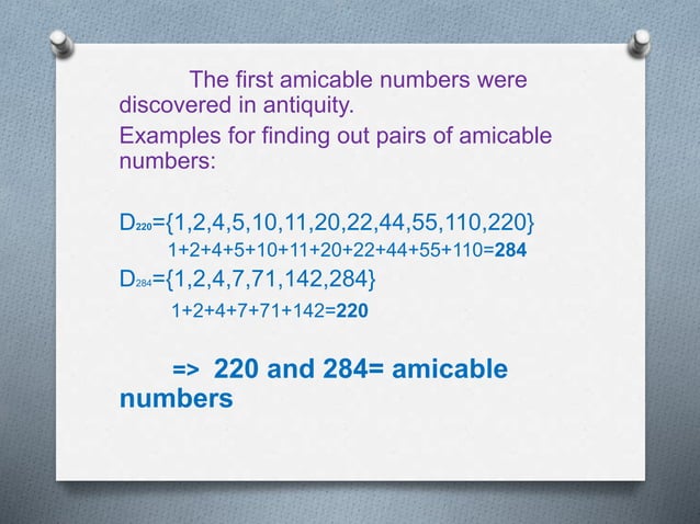Amicable numbers | PPTX