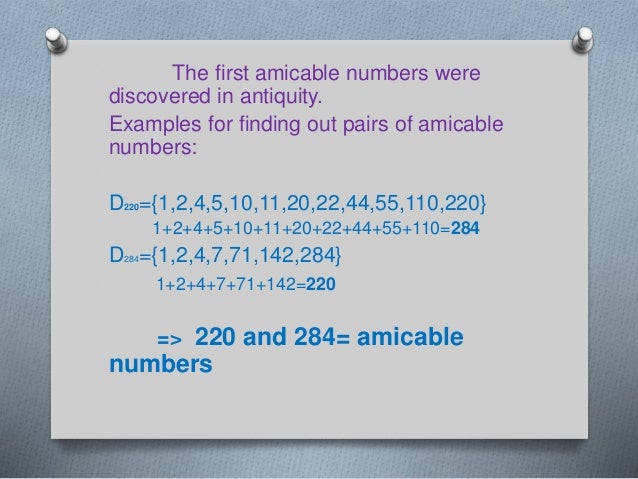 Amicable Numbers