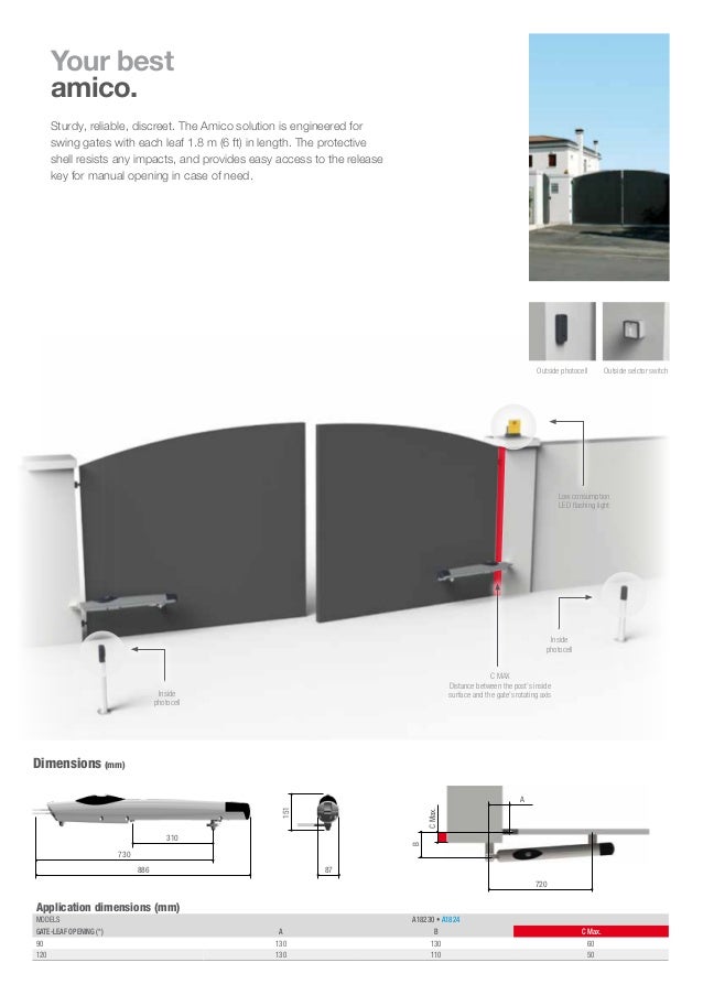 CAME Swing Gate Operator Amico Brochure(solution engineered for swing