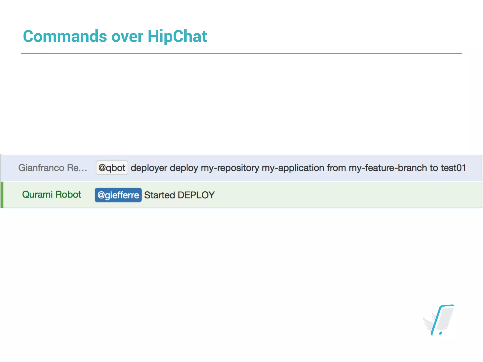 Commands over HipChat
 