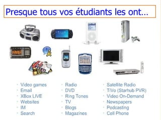 Presque tous vos étudiants les ont…
 