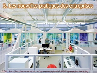 Crédit : http://buzz.bournemouth.ac.uk/wp-content/uploads/2009/04/googleplex-inside.jpg
 