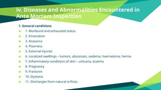 Ante mortem inspection of meat animals ppt | PPTX