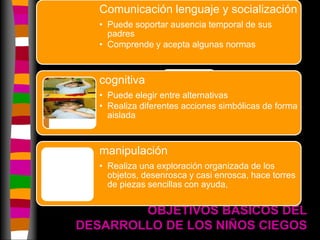 OBJETIVOS BÁSICOS DEL DESARROLLO DE LOS NIÑOS CIEGOS