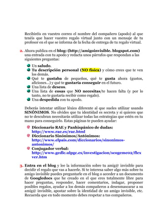 Amigo Invisible - Ficha Alumno | PDF