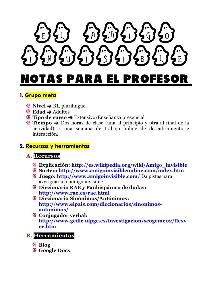 Amigo Invisible - Notas Profesor