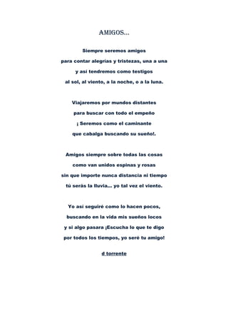 poemas de amigos