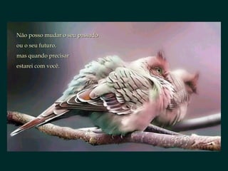 Não posso mudar o seu passadoNão posso mudar o seu passado
ou o seu futuro,ou o seu futuro,
mas quando precisarmas quando precisar
estarei com você.estarei com você.
 