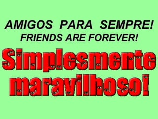 AMIGOS  PARA  SEMPRE! FRIENDS ARE FOREVER! 