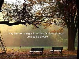 Hay también amigos invisibles, amigos sin lugar,  amigos de la calle 