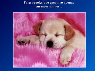 Para aqueles que encontro apenas
em meus sonhos...
 