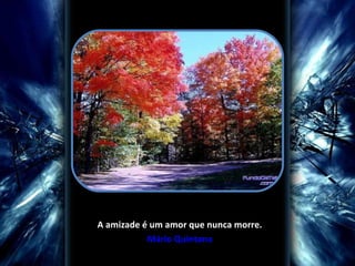 A amizade é um amor que nunca morre.
           Mário Quintana
 