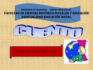 UNIVERSIDAD NACIONAL “PEDRO RUIZ GALLO”
Facultad de Ciencias Histórico Sociales y Educación
          Especialidad Educación Inicial




       ALUMNA: MARTHA LUISA MOROTE ZUÑIGA
 