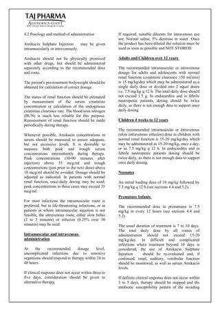 Amikacin Sulphate Injection 100mg/2ml, 250mg/2ml, 500mg/2ml; Taj Pharma ...