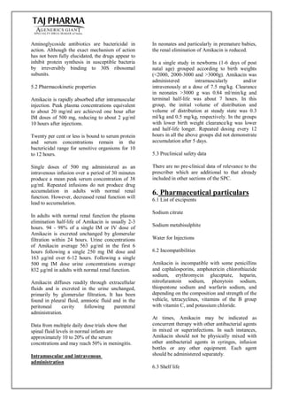 Amikacin Sulphate Injection 100mg/2ml, 250mg/2ml, 500mg/2ml; Taj Pharma ...