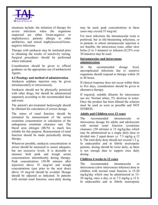 Amikacin sulphate Injection USP Taj Pharma SmPC | PDF