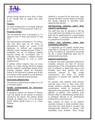 Amikacin sulphate Injection USP Taj Pharma SmPC | PDF