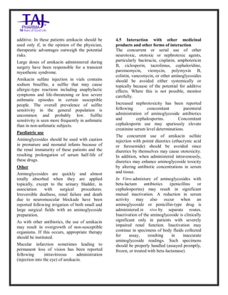 Amikacin sulphate Injection USP Taj Pharma SmPC | PDF