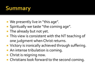 The Consummation: Amillennialism | PPTX
