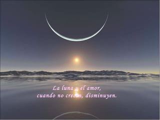 La luna y el amor,  cuando no crecen, disminuyen.  