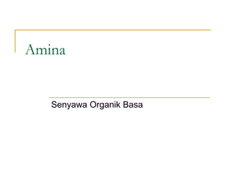 Amina
Senyawa Organik Basa
 