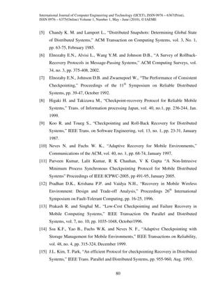A minimum process synchronous checkpointing algorithm | PDF
