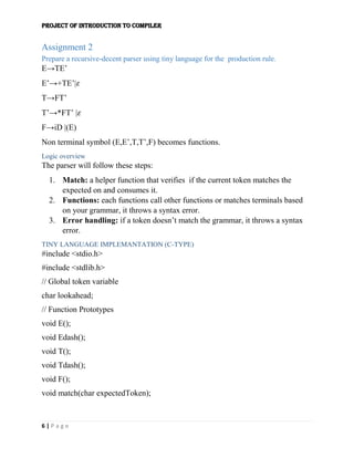 Comprehensive Introduction to Compiler Design and Parsing Techniques | PDF