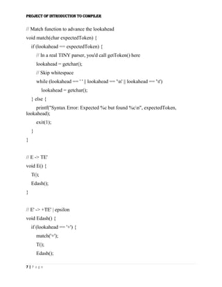 Comprehensive Introduction to Compiler Design and Parsing Techniques | PDF
