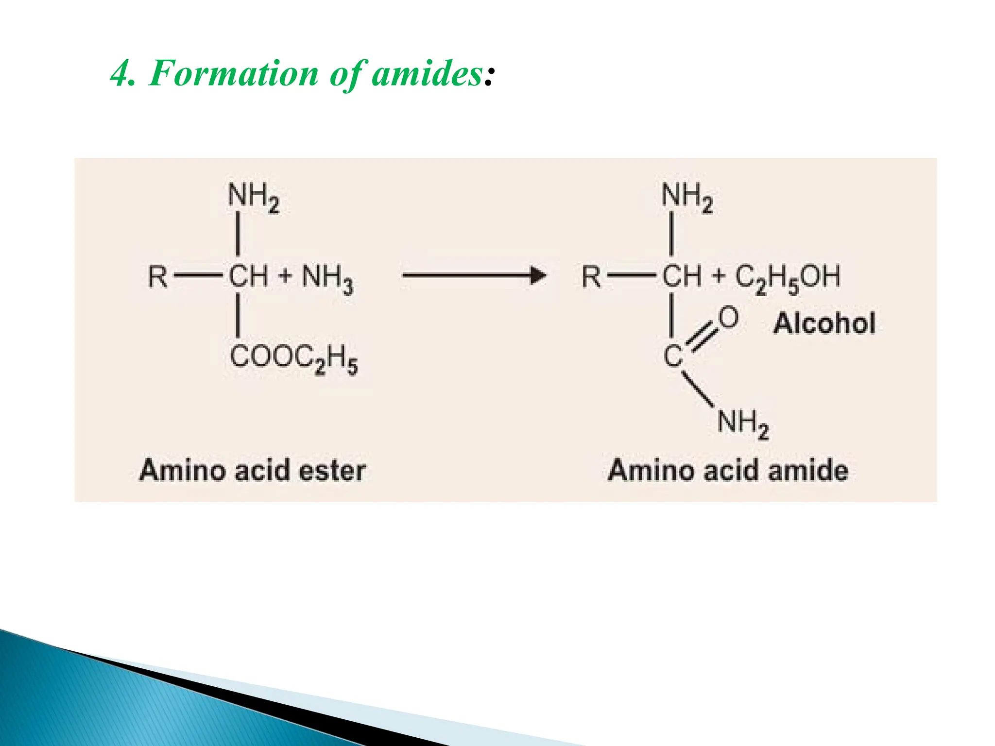 4. Formation of amides:
 