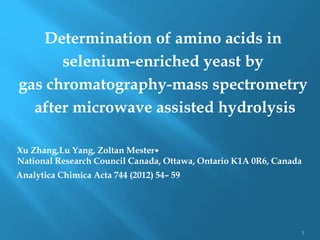 Amino acid determination gc mass | PPT