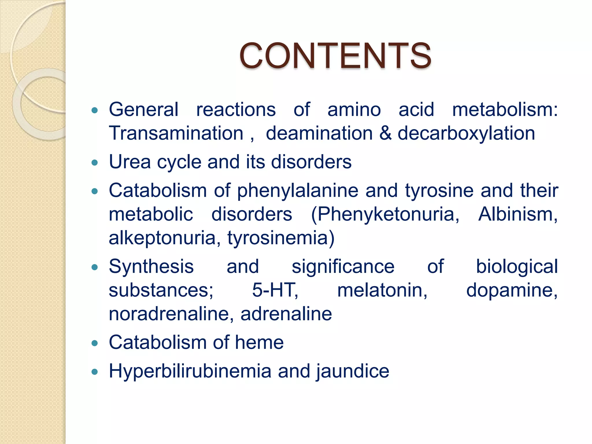 Amino acid metabolism | PPTX