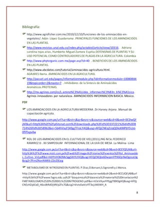 funciones de 20 aminoacidos en lasplantas | DOCX