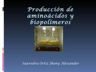 Producción de
  aminoácidos y
   biopolímeros




Saavedra Ortiz Jhony Alexander
 