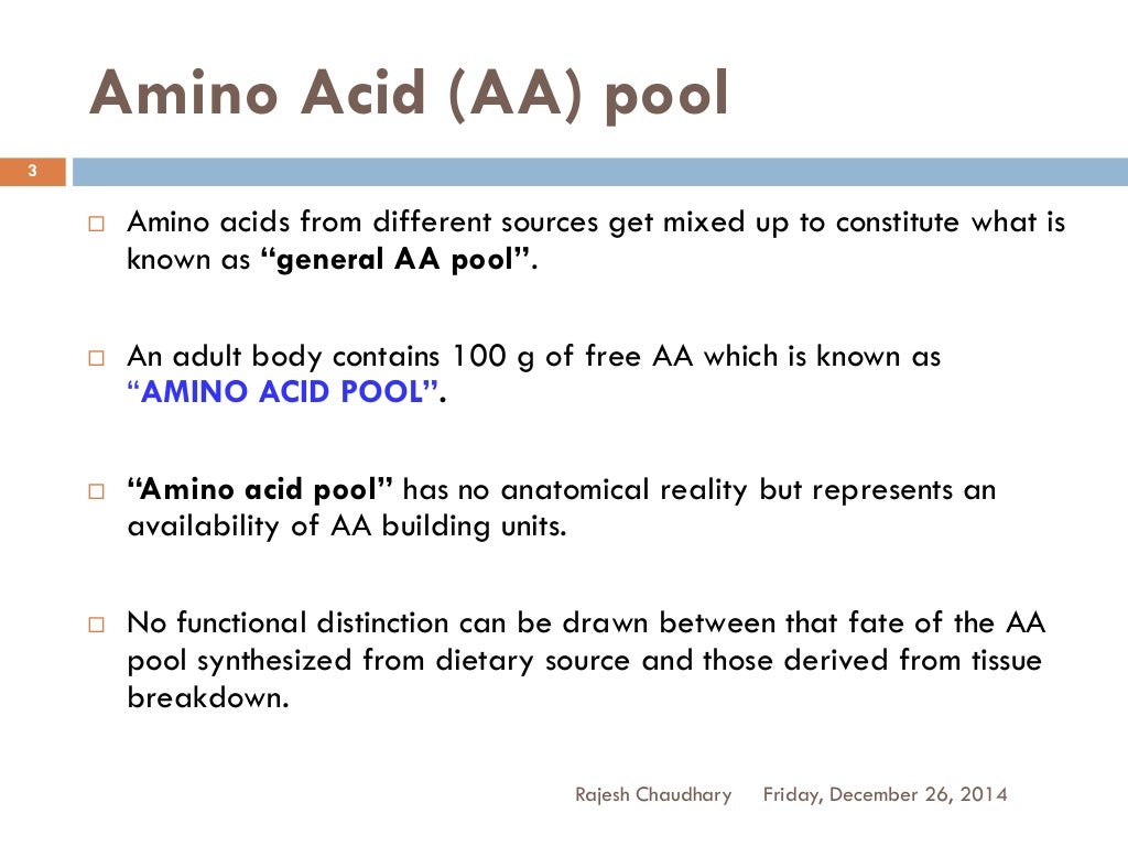 Amino acid pool