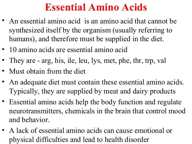 10 Essential amino acids