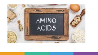 Amino acids are molecules that
combine to form proteins. Amino
acids and proteins are the building
blocks of life.
 Whe...