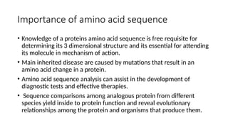 Amino Acid Sequences and Their Determination Methods | PPTX